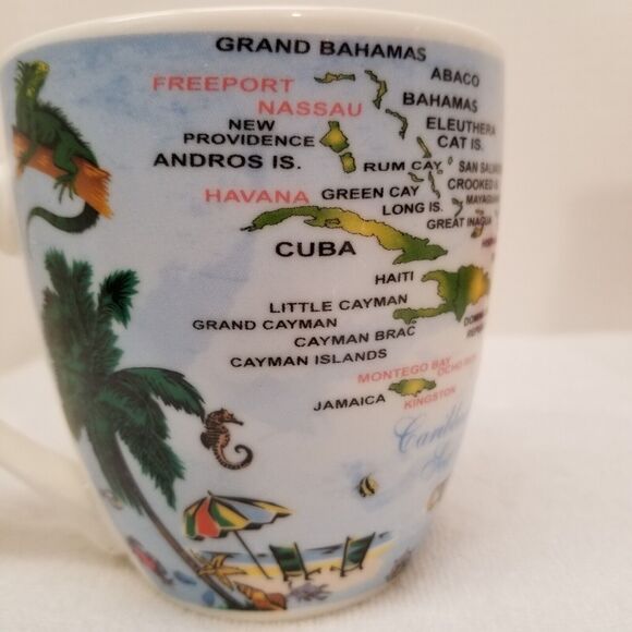 Lily + James collection The Caribbean coffee mug 4 1/4 " tall - Picture 7 of 14